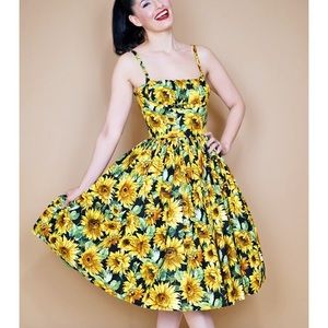 Bernie Dexter Paris Sunflower Dress Vintage Retro